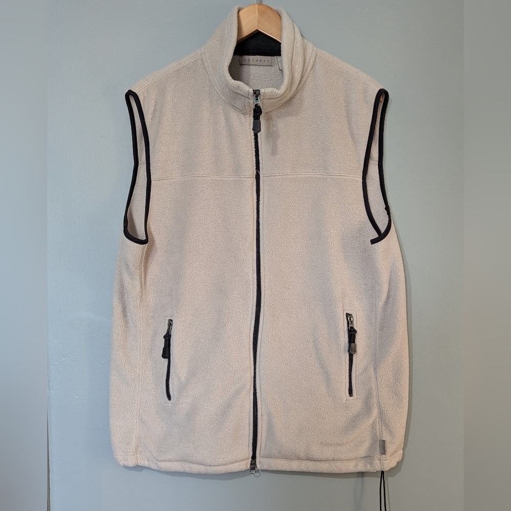 Retreat Fleece Vest Black‎ Trim Full Zip Outdoor Streetwear Vintage Y2K 90s
